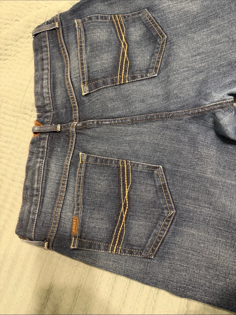 Ariat Men's M4 LowRise Boot Cut Mid/Dark Blue Jeans